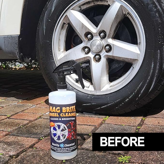 Quality Chemical Mag Brite/Acid Wheel and Rim Cleaner/Wheel and Tire Cleaner - Formulated to Safely Remove Brake Dust and Heavy Road Film - Best Car Wheel Cleaner for Rims Cleaner - 128 oz (Pack of 1)