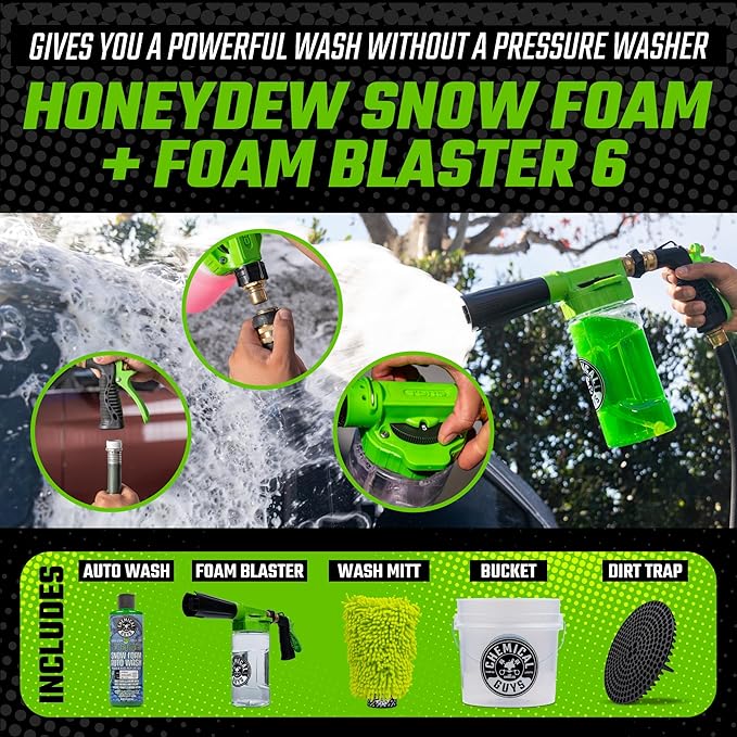 Chemical Guys Car Wash Kit 14-Pc Arsenal Builder - with Foam Blaster, Wash Bucket, Towels, Applicators, and 16 oz Soaps, Waxes, and Cleaners - Complete Car Detailing Gift Set, Works with Garden Hose