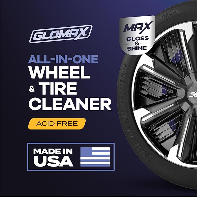 Wheel Cleaner (1 Gallon) - Non Acid Rim Cleaner - All in One Wheel and Tire Cleaner for Car Detailing - Made in USA Tire Cleaner Spray - Removes Brake Dust, Oil, Dirt, Light Corrosion