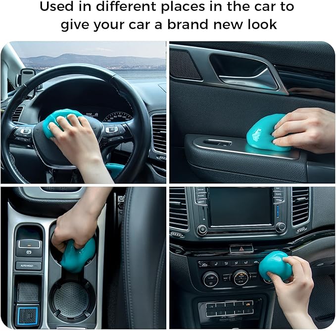 ColorCoral 2Pack Car Cleaning Gel Universal Dust Cleaner for Car Vent Keyboard Cleaning Detailing Slime Putty Cleaning Kit Car Accessories, Gifts for Adults Men Women Kids Teens