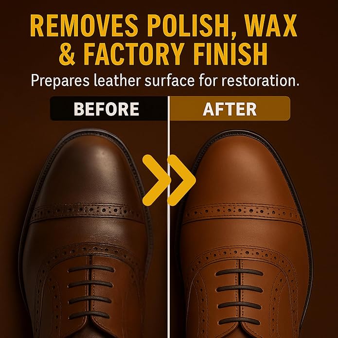 Leather Preparer & Deglazer – Heavy Duty Leather Reset Cream – Removes Finish, Wax, Dirt & Scuffs – Preps Leather for Dye, Paint, Polish & Conditioner – Safe on Leather, Vinyl & Rubber- Cloth Included