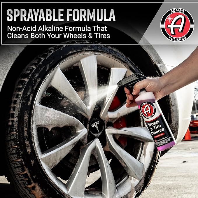 Adam's Polishes Wheel & Tire Cleaner Gallon - Professional All in One Tire & Wheel Car Wash Wheel Well Cleaning Spray for Car Detailing | Safe On Most Rim Finishes