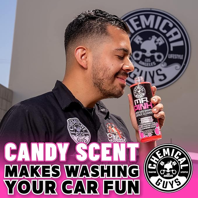 Chemical Guys Mr. Pink Car Wash Soap - 16 oz Super Suds Foaming Car Wash Soap for Cannon, Blaster, or Bucket Washing - pH Balanced, Safe on Wax, Sealant, Ceramic, and Clear Coat Finishes