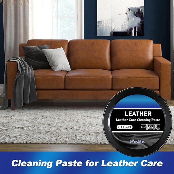 2Pcs Leader Cleaning and Care Cream & Cleaning Paste for Leather Care, Automotive Interior Leather Cleaning Cream, Leather Repair Kit Car Interior, Car Leather Conditioner Oil Paste