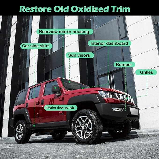 NADAMOO Automotive Black Trim Spray Paint, 1 Can, Instantly Revives Color for Car Plastic Vinyl Rubber, Vehicle Exterior and Interior Plastic and Trim Restorer Aerosol Paint Can, Satin Finish