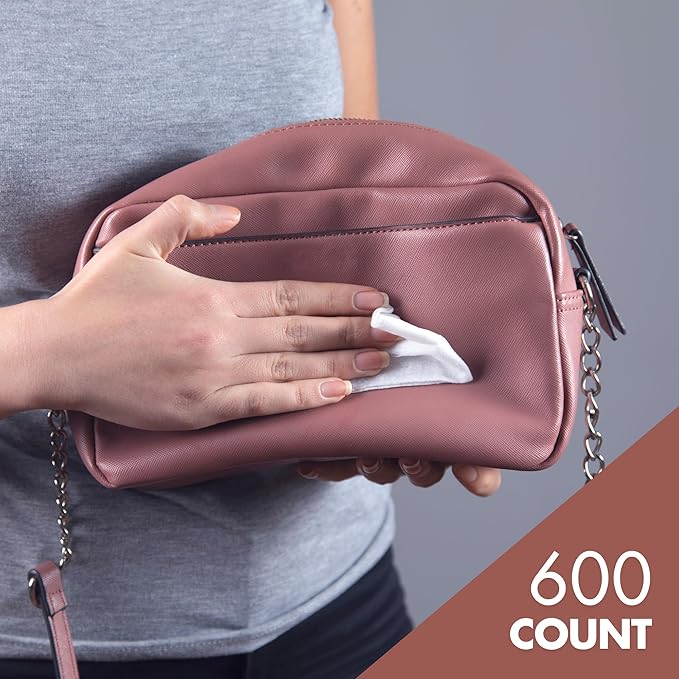 Swanky Leather Wipes - Leather Cleaner and Conditioner for Purses, Shoes, Furniture Polish & Car Seats, Prevents Fading & Cracking, Restores Softness & Shine - Canister, 600 Count