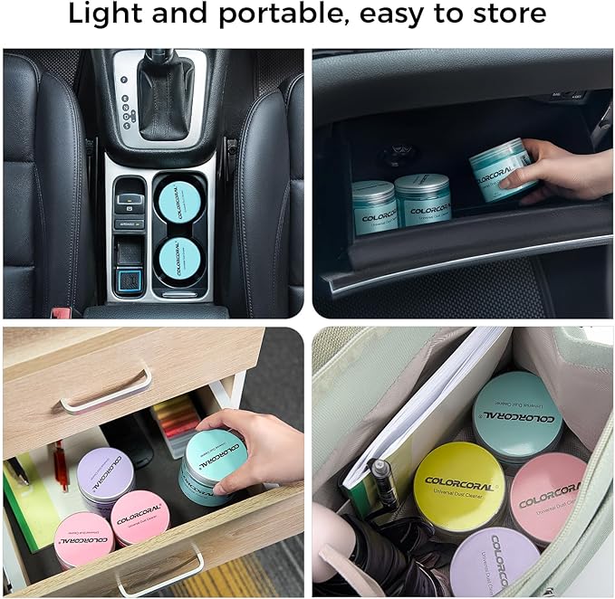 ColorCoral 2Pack Car Cleaning Gel Universal Dust Cleaner for Car Vent Keyboard Cleaning Detailing Slime Putty Cleaning Kit Car Accessories, Gifts for Adults Men Women Kids Teens