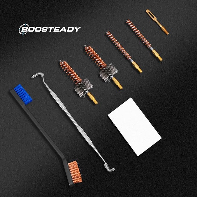 Pro .223/5.56 Cleaning Kit with Bore Chamber Brushes Cleaning Pick Kit, Brass Cleaning Rod in Zippered Organizer Compact Case BOOSTEADY