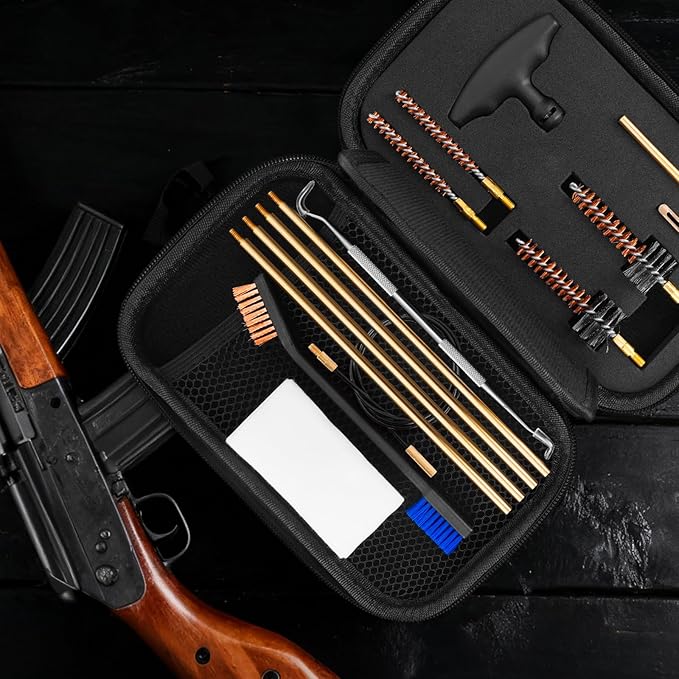 Pro .223/5.56 Cleaning Kit with Bore Chamber Brushes Cleaning Pick Kit, Brass Cleaning Rod in Zippered Organizer Compact Case BOOSTEADY