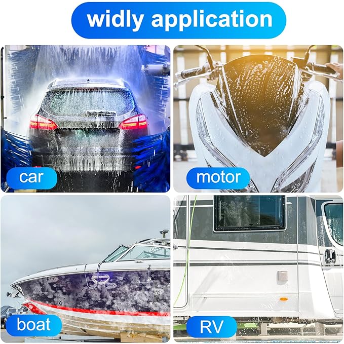 Tanlade 2 Pcs Car Wash Brush Head with Soft Detailing Bristle Flow Through Car Cleaning Brush Exterior Wash Equipment for Auto Truck RV Boat Camper(12 Inch,Blue)