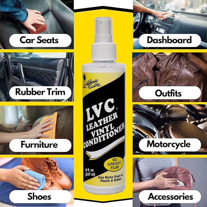 – Leather Vinyl Conditioner LVC, Protect Your Leather, Rubber, Plastic and Vinyl from Wearing, Drying & Cracking. No Greasy Film. Will Not Attract Dust! - 8 fl. oz.