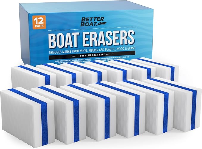 Premium Boat Scuff Erasers, Boating Accessories for Cleaning, Gift for Pontoon, Fishing, Jon Boats, Decks, Vinyl and Hull Cleaner, Gadgets for Men and Women
