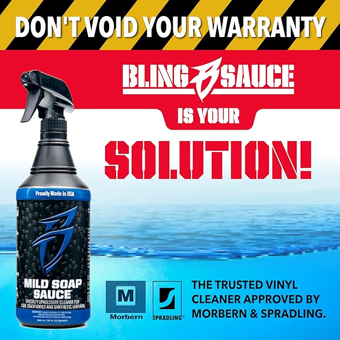 Bling Sauce Mild Soap Sauce Premium Upholstery and Vinly Cleaner with UV Inhibitors, for Boats, Cars, RVs, 32 oz