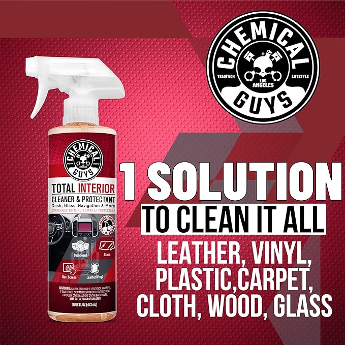 Chemical Guys Total Interior Cleaner & Protectant 128 oz Black Cherry Scent All-in-One Interior Cleaner for Leather, Vinyl, Plastic, Glass, Carpet & More Residue-Free Finish
