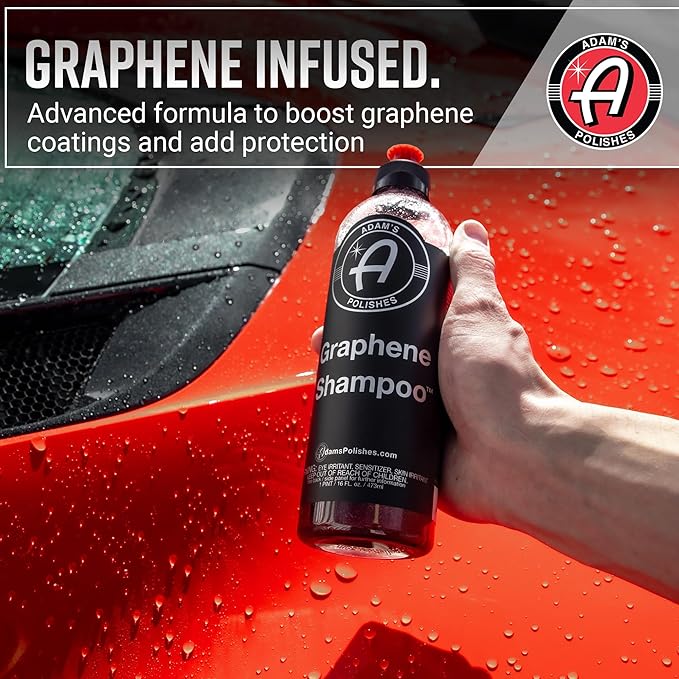 Adam's Polishes Graphene Shampoo Gallon, Graphene Ceramic Coating Infused Car Wash Soap, Powerful Cleaner & Protection In One Step, pH Neutral, High Suds For Foam Cannon, Foam Gun or Detailing Bucket