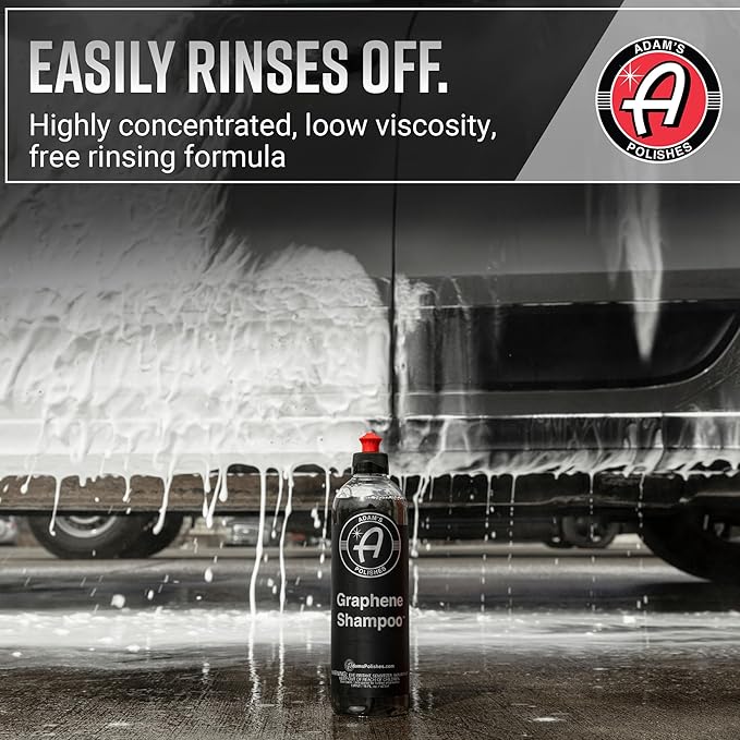 Adam's Polishes Graphene Shampoo 16oz - Ceramic Coating Infused Car Wash Soap - Powerful Cleaner & Protection In One Step - pH Neutral, High Suds For Foam Cannon, Foam Gun, Or Detailing Bucket
