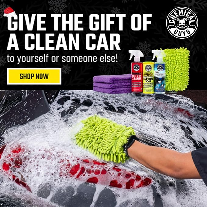 Chemical Guys Car Cleaning Kit - With Car Wash Soap, Wheel Cleaner, Total Interior, Car Wash Mitt - Interior and Exterior Wash Kit With Vehicle Cleaning and Detailing Accessories - 7 Item Kit