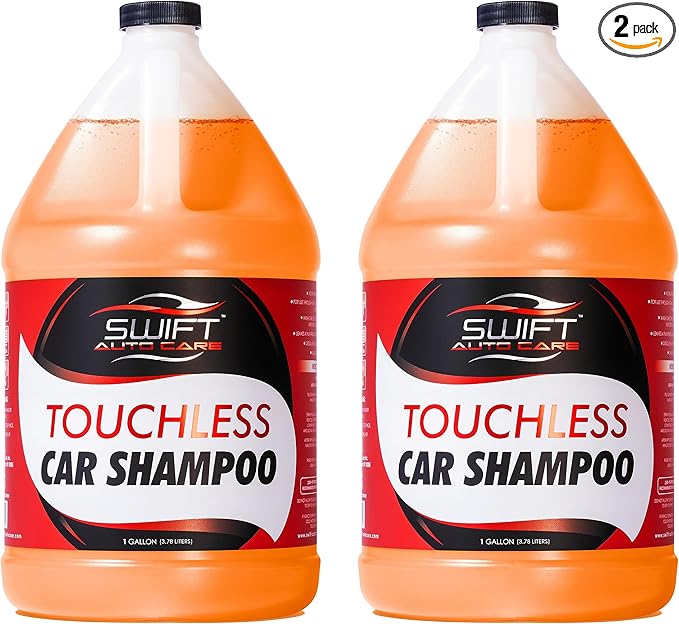 Swift Touchless Car Wash Shampoo (2 Gallon) - No Brushing Required, High Foaming Car Soap, Heavy Duty, Auto Detergent for Foam Cannon, Works on Cars, Trucks, RVs, Motorcycles, Upholstery & More!