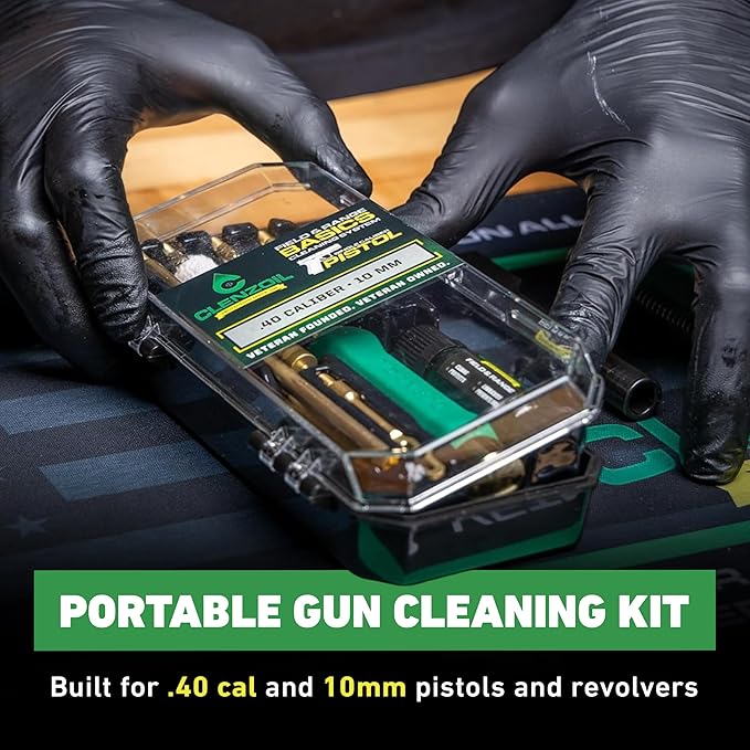 CLENZOIL Field & Range Pistol Basics Cleaning Kit | Complete Handgun Cleaning Set