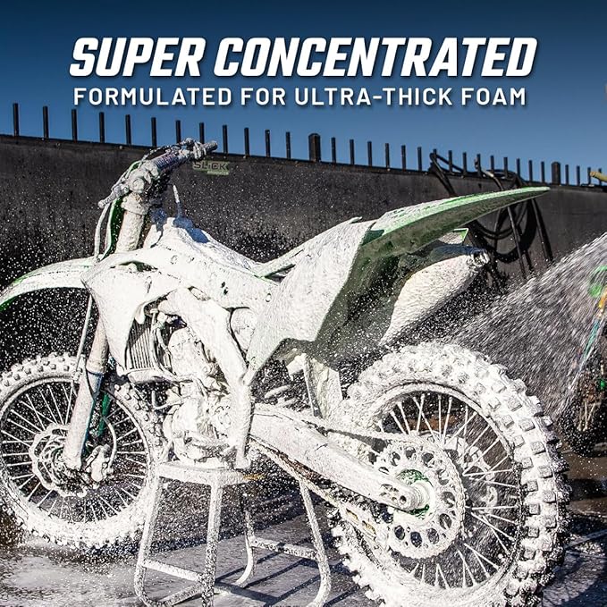 Slick Products Total Off-Road Wash Super Concentrate – Thick Foaming Car Wash Soap with Hybrid-Ceramic Formula for Dirt Bikes ATV UTV Trucks Jeeps and More – Foam Cannon Ready – 64 oz
