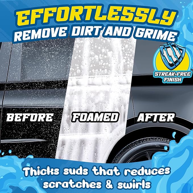 Salty Captain Car Wash Soap 33.8oz – High-Foaming Car Shampoo for Foam Cannons, Guns or Bucket Washes – Anti-Rust Protection & Safe on All Surfaces – Premium Lab Tested Quality