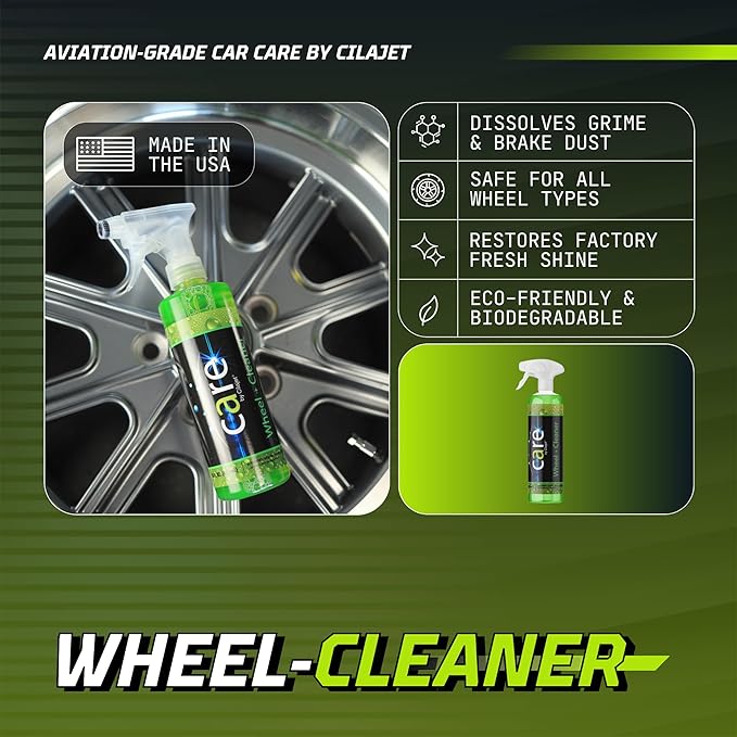 Care Wheel Cleaner (16 oz) - Professional Rim Cleaning Solution for Car and Truck Tires, Heavy Duty Formula, Brake Dust Remover, Safe for All Wheel Types, Made in USA