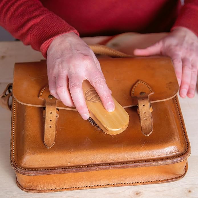 Horse Hair Brush Kit - Ideal for Boot or Shoe Brushes - Soft Non-Scratching Horsehair Bristles - Comfy Hard Wood Handle for Cleaning, Polishing, Shining Leather Boots or Shoes