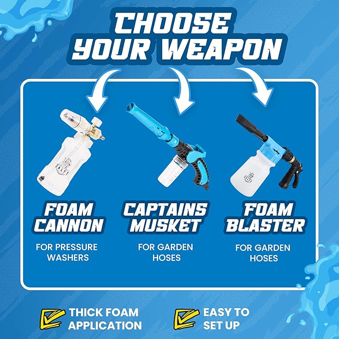 Salty Captain Ultimate 15-Piece Car Cleaning Kit – Car Wash Kit with 15L Bucket, Hand Mitt Towels, Brushes & 4x Cleaning Fluids – Includes Foam Blaster Gun – Premium Quality & Easy to Use