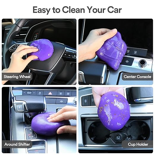 PULIDIKI Car Cleaning Gel Clean Putty, Universal Car Interior Cleaner Slime, Perfect Cleaning Kit Supplies, Auto Detailing Tools Accessories, Dust Remover Gifts for Men Women Purple