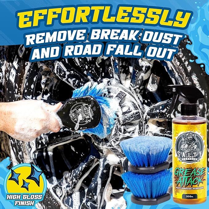 Salty Captain Ultimate 15-Piece Car Cleaning Kit – Car Wash Kit with 15L Bucket, Hand Mitt Towels, Brushes & 4x Cleaning Fluids – Includes Foam Blaster Gun – Premium Quality & Easy to Use