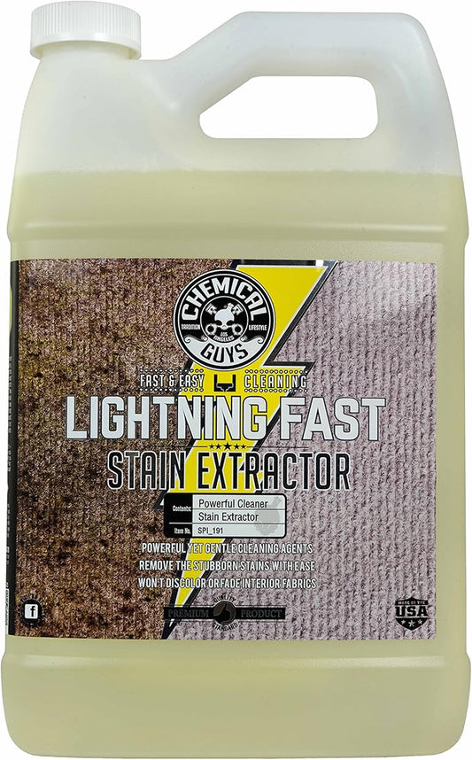Chemical Guys Lightning Fast Carpet and Upholstery Stain Extractor - Carpet Cleaner, Safe for Fabric, Upholstery, Cars, Home, Office, Furniture, and More, Fresh Scent - 128 oz
