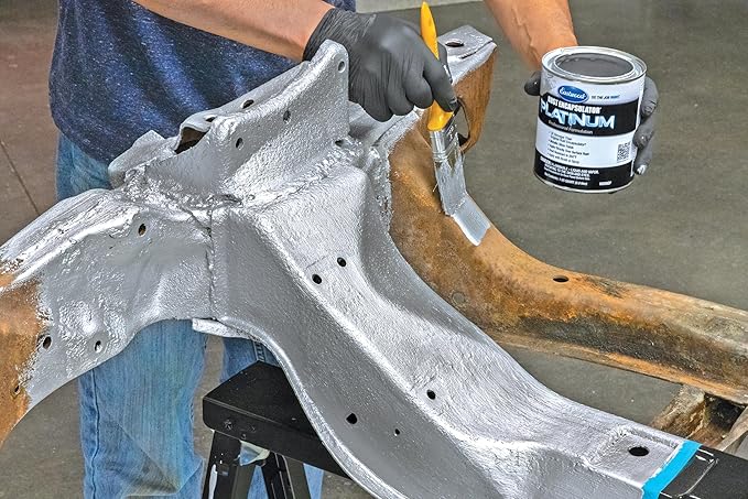 Eastwood Rust Encapsulator Platinum Pint | UV Resistant Aluminum Finish Rust Preventive Coating | Easy Apply High-Tech Formula Automotive Paint to Stop Rust | Rust Remover for Metal Structures