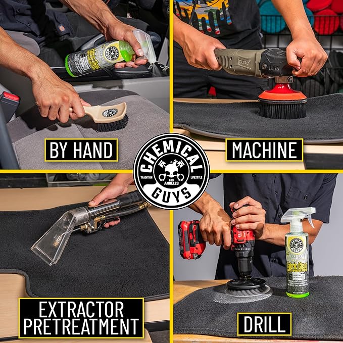 Chemical Guys Foaming Citrus Fabric Clean Carpet & Upholstery Cleaner - Car Carpet Cleaner Spray for Seats and Floor Mats, Removes Stains &Odors, Safe for Cars, Home and Office, 16 oz Citrus Scent