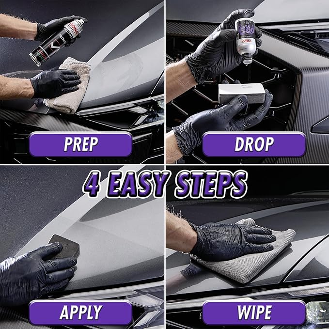 SONAX CC Pro Ceramic Coating Kit – 5 Year Professional Car Paint Protection | High Gloss Ceramic Sealant for Cars | Hydrophobic Coating for Long-Lasting Shine 50mL