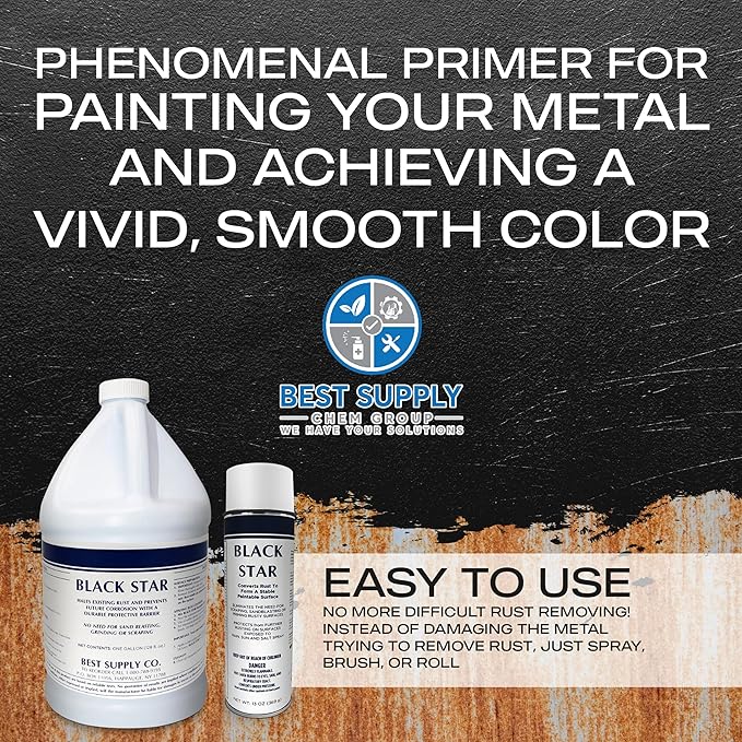 BLACK STAR Liquid Rust Converter - Sealant Primer for Steel Surfaces Turns Rust into Paintable Black Polymer Coating - 5 Gallon Pail