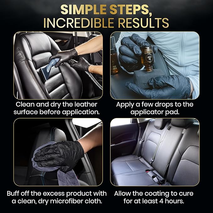 Graphene Leather Care Coating- Lasts 5 Years+ in Real World - Advance SiO2 Protection, UV & Water Resistant, Perfect for Cars, Motorcycles, Marine, RVs, Furniture and Shoes