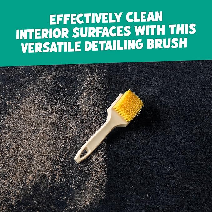 Chemical Guys Induro 7 Heavy Duty Interior Carpet & Upholstery Detailing Brush – Durable Bristles, Car Carpet Brush for Deep Cleaning Fabric, Mats & Seats, Ergonomic Grip for Comfort and Control