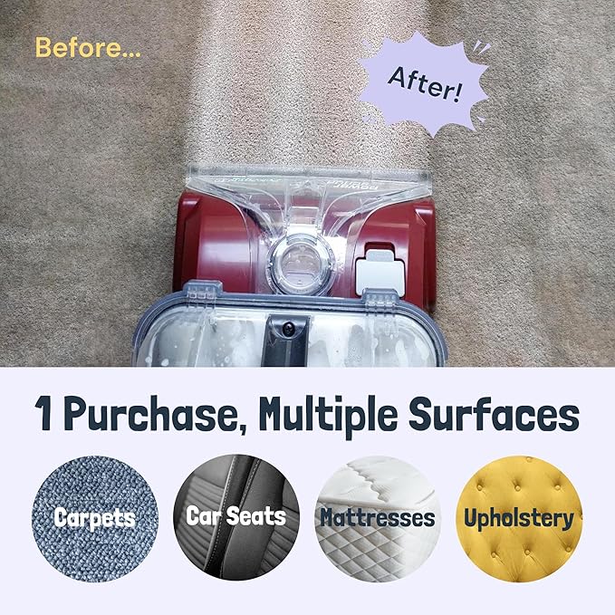 Sunny & Honey Carpet Cleaner Shampoo - 128 Fl Oz, Light Lavender Scent - Pet Stain Remover & Smell Eliminator - Rug Cleaner & Upholstery Cleaner Solution for Machine Use