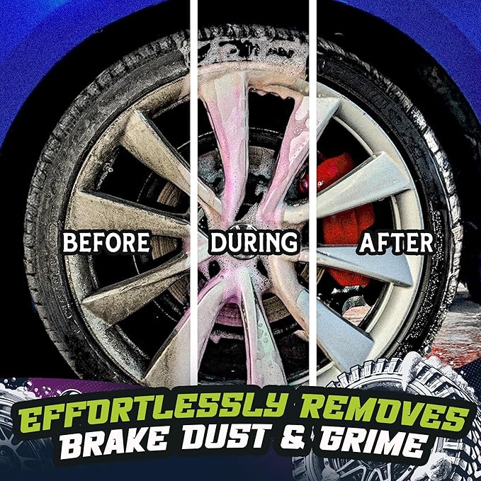 Salty Captain Car Wheel Cleaner 16.9oz – Powerful Wheel Wash Spray for Cars, Trucks, SUVs, Motorcycles & RVs – Tough on Brake Dust & Grime while Safe for Paint & Tires – Premium Quality & Easy to Use