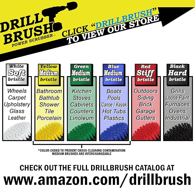 Drill Brush Household Cleaners - Kitchen Cleaning Supplies - Oven Scrub Brush - Stove Top Cleaner Kit - Countertop Cleaning Tools - Sink Pots and Pans Stain Scrubber - Frying Pan Grease Scrubber Kit