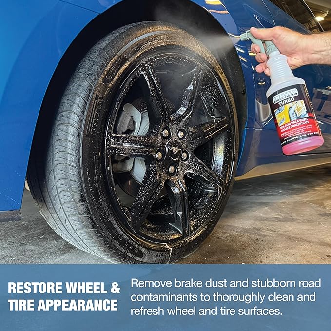Zenex Turbo Wheel Cleaner - Professional-grade Wheel & Tire Detailer | Removes Grease, Brake Dust, & Road Grime | Chrome, Stainless Steel, Painted, & Rubber Surfaces | Non-Acidic | 32 oz (2 Pack)