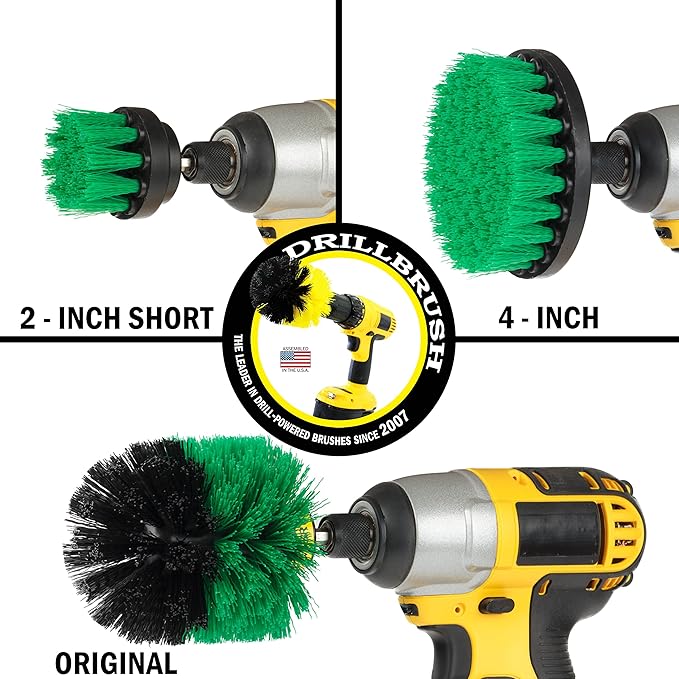 Drill Brush Household Cleaners - Kitchen Cleaning Supplies - Oven Scrub Brush - Stove Top Cleaner Kit - Countertop Cleaning Tools - Sink Pots and Pans Stain Scrubber - Frying Pan Grease Scrubber Kit
