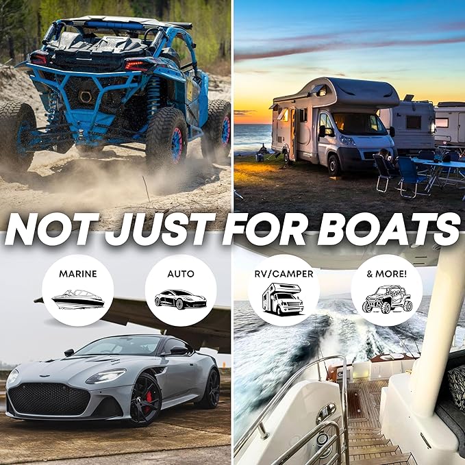 WIPEDOWN 3-in-1 Ceramic Waterless Wash & Quick Detailer | Boat Cleaner | Marine UV Protection, Long-Lasting, High-Gloss | Boats, RVs, Cars | Extend Wax, Coatings, & Sealants | Made in USA