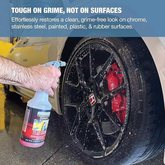 Zenex Turbo Wheel Cleaner - Professional-grade Wheel & Tire Detailer | Removes Grease, Brake Dust, & Road Grime | Chrome, Stainless Steel, Painted, & Rubber Surfaces | Non-Acidic | 32 oz (2 Pack)