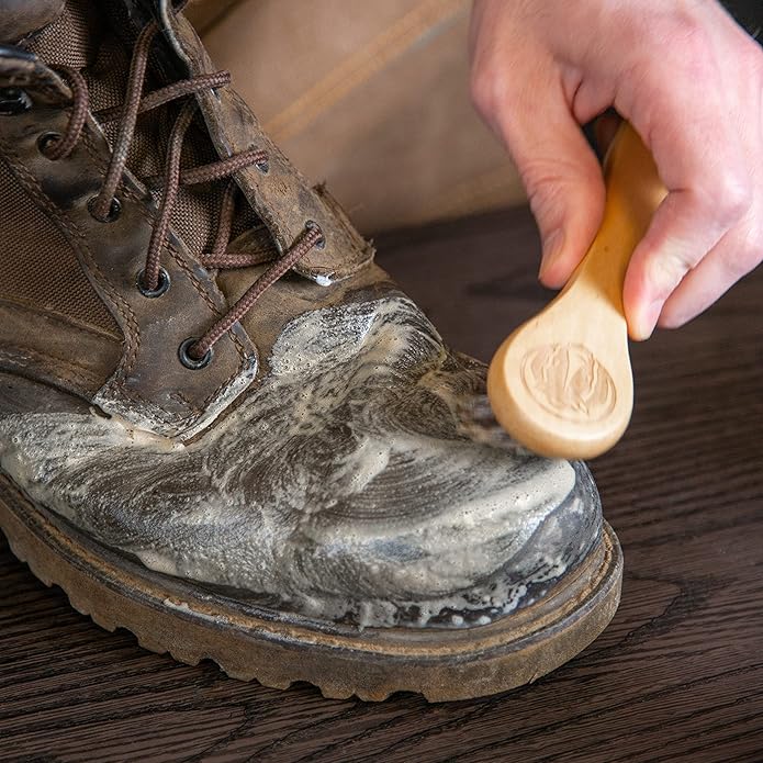 Horse Hair Brush Kit - Ideal for Boot or Shoe Brushes - Soft Non-Scratching Horsehair Bristles - Comfy Hard Wood Handle for Cleaning, Polishing, Shining Leather Boots or Shoes