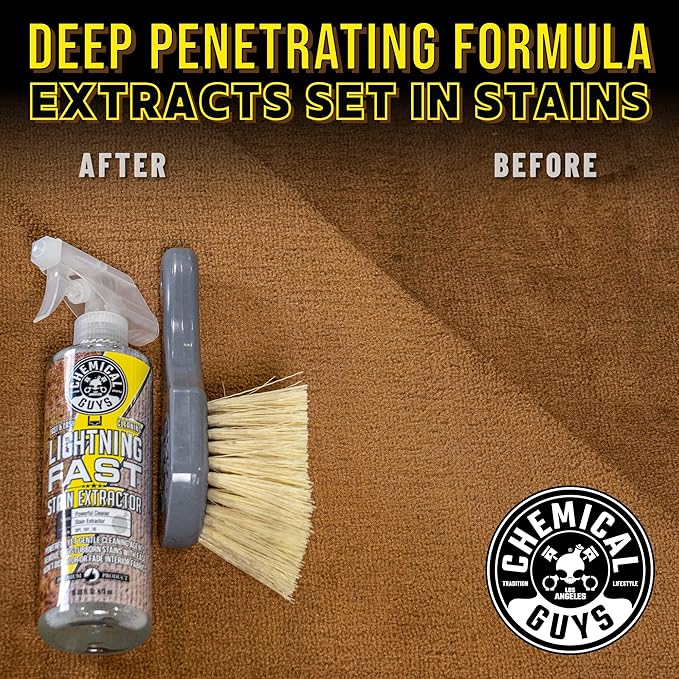 Chemical Guys Lightning Fast Carpet and Upholstery Stain Extractor - Chemical Guys Carpet Cleaner, Great for Fabric, Upholstery, Cars, Home, Office, Furniture, and More, Fresh Scent - 16 oz