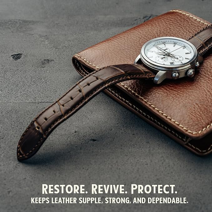 Snowshoe Belt Balm, Made in USA Since 1927 - Protect, Condition, Restore & Waterproof - Leather Conditioner for Belts, Wallets & Leather Accessories (4 oz)