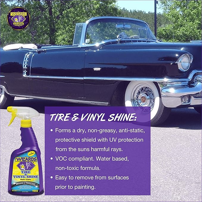 Wizards Car Detailing Kit - Premium and Comprehensive Car Cleaning Kit - 7 Piece Car Detail Kit with Mist n Shine, Tire and Vinyl Shine, Wash, Shine Master - Great Car Cleaning Gift Set